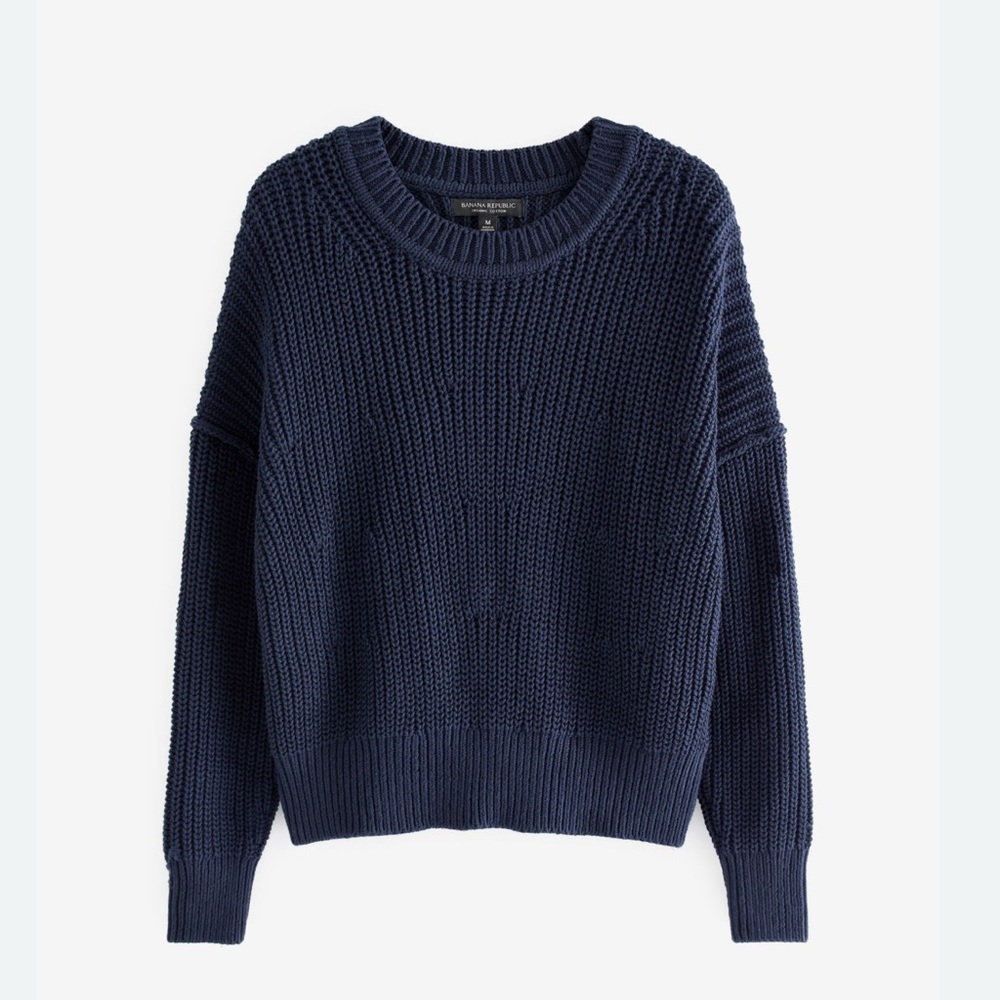 Banana Republic Blue Tiernan Organic Cotton Sweater- Size Large